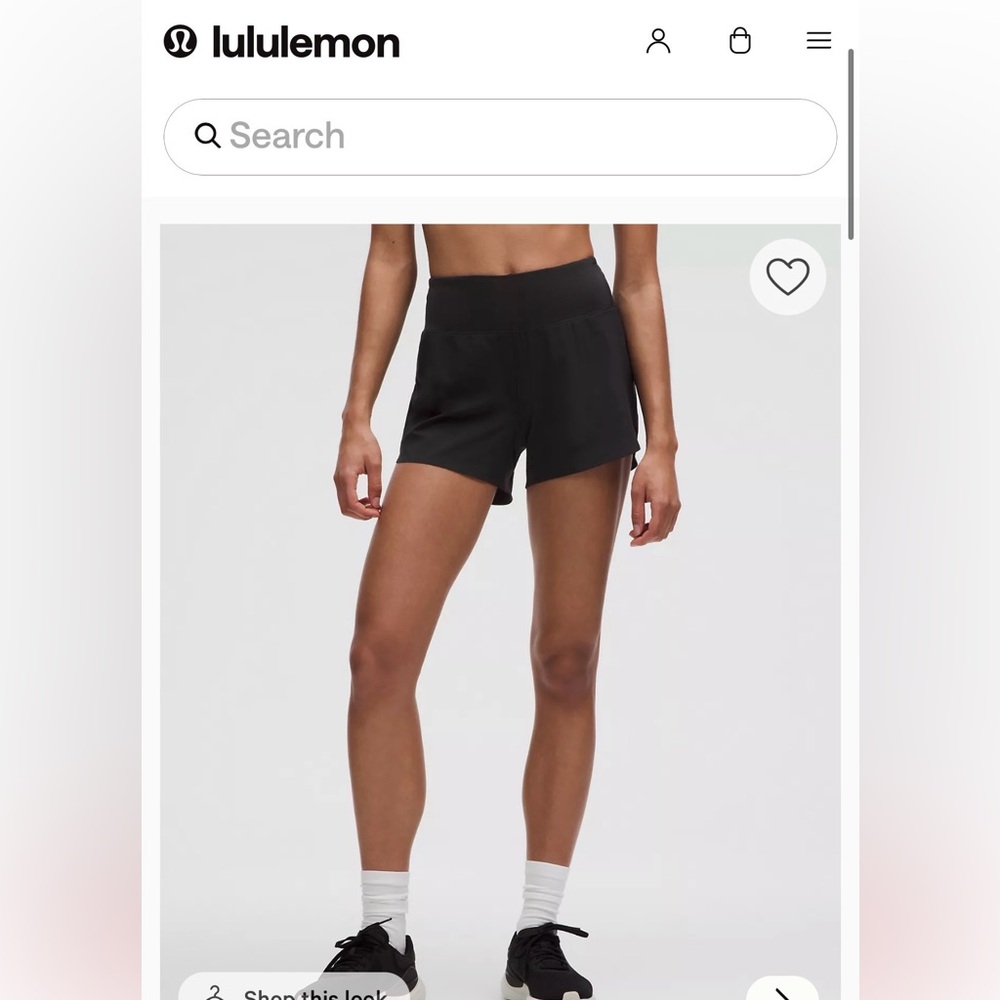 lululemon athletica Women's High-Rise Black Performance Shorts